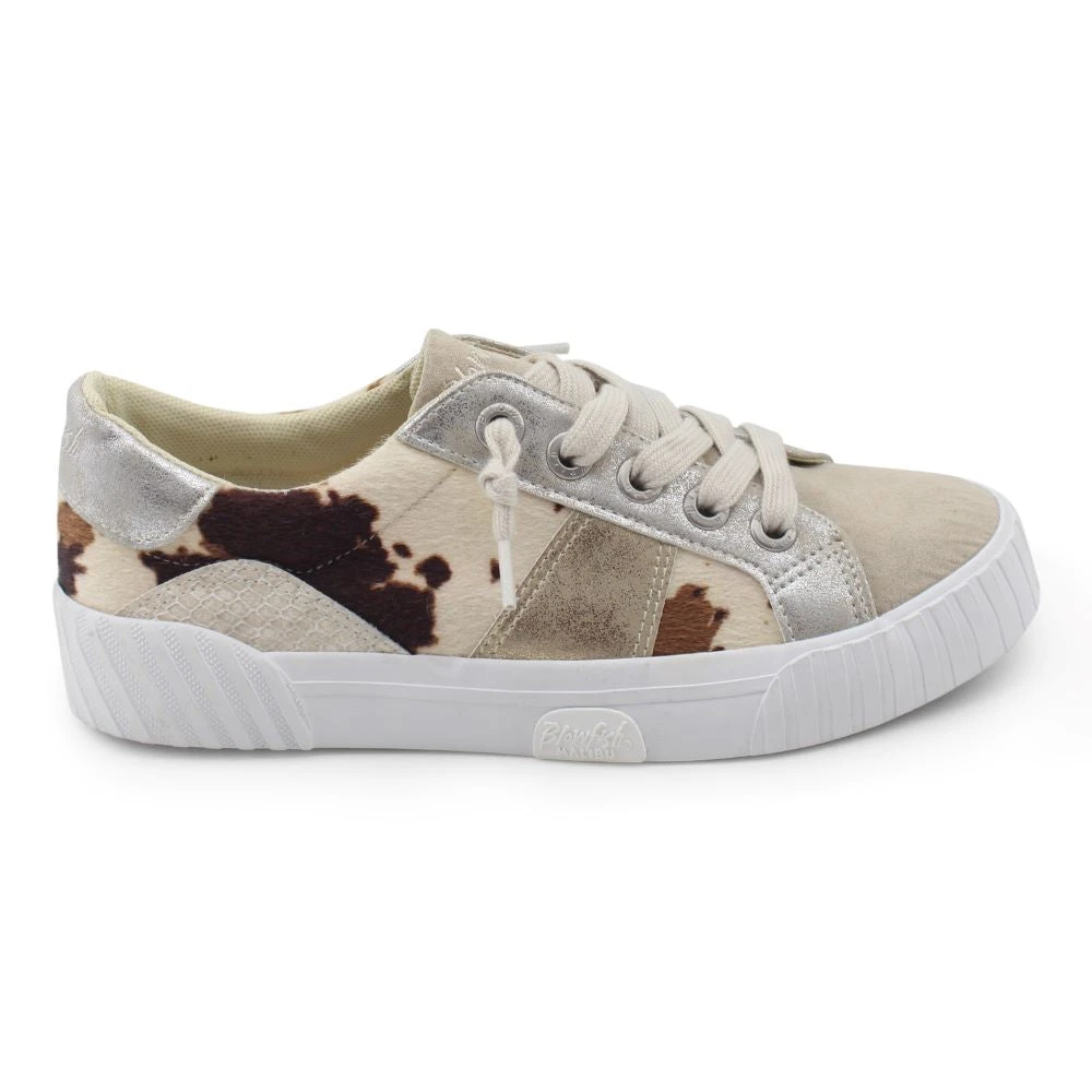 'Blowfish Malibu' Women's Wave Sneaker - Cream Spots Faux Pony Hair / Ice Microsuede / Cream / Gold / Silver 'Blowfish Malibu' Women's Wave Sneaker - Cream Spots Faux Pony Hair / Ice Microsuede / Cream / Gold / Silver -Blowfish Malibu Shop ZS